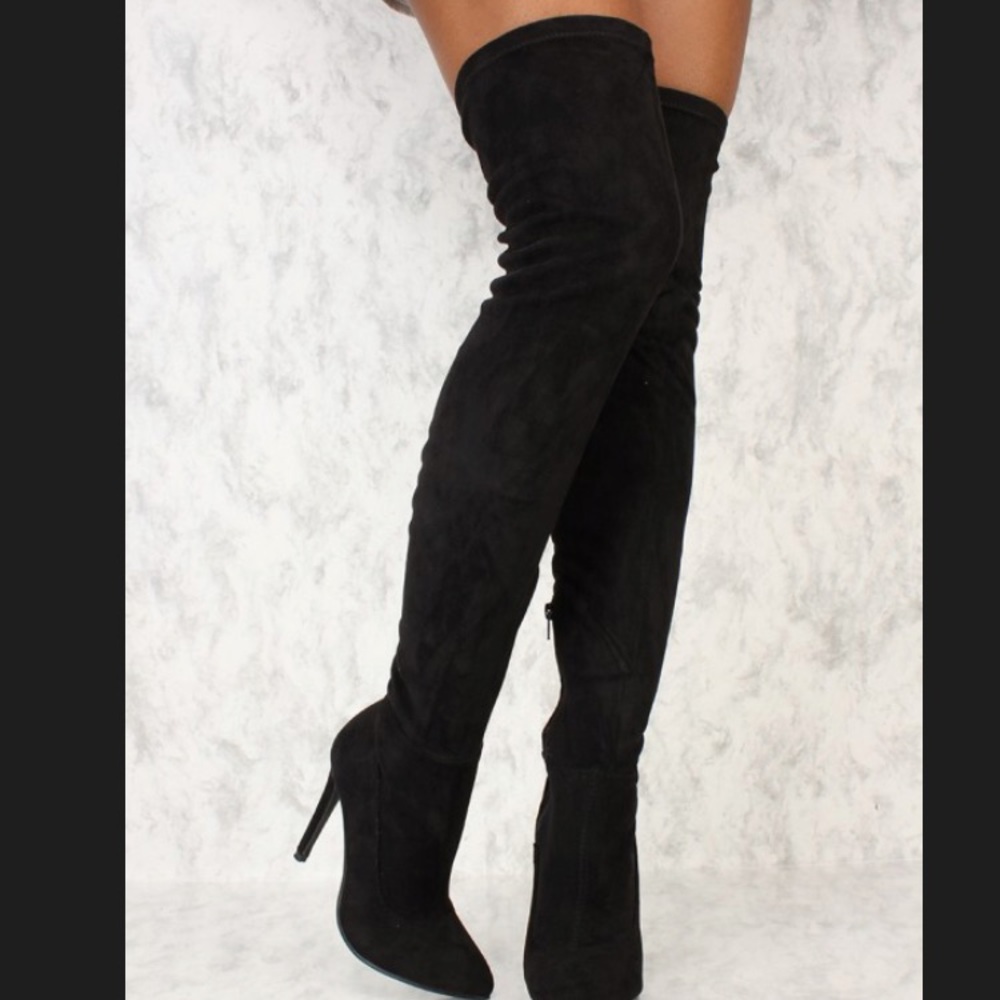 Brand new Black and Gray thigh high boots